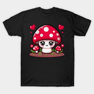 Cottagecore Kawaii Cute Mushroom Nature Cartoon Chibi T-Shirt